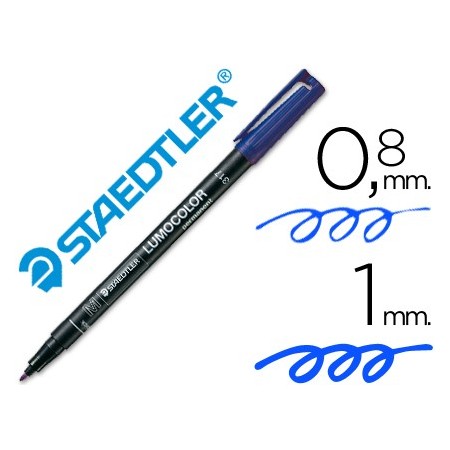Rotulador staedtler lumocolor retroproyeccion punta de fibrapermanente 317-3 azul punta media redonda 0.8-1 mm (Pack de 10 uds.)