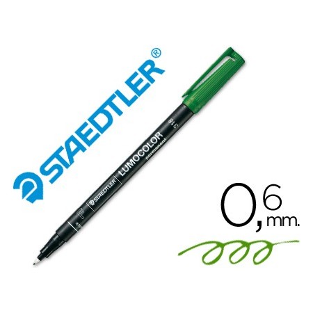 Rotulador staedtler lumocolor retroproyeccion punta de fibrapermanente 318-5 verde punta fina redonda 0.6 mm