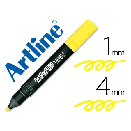 Rotulador artline fluorescente ek-660 amarillo -punta biselada (Pack de 12 uds.)