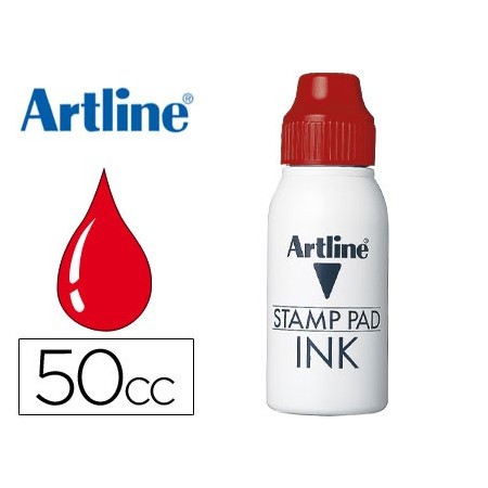 Tinta tampon artline roja frasco de 50 cc