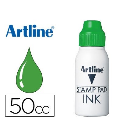 Tinta tampon artline verde frasco de 50 cc