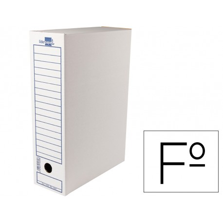 Caja archivo definitivo liderpapel carton folio 365x251x100 mm 340 g/m2 (Pack de 10 uds.)