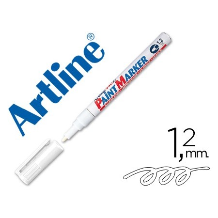 Rotulador artline marcador permanente ek-440 xf blanco -punta redonda 1.2 mm -metal caucho y plastico (Pack de 12 uds.)