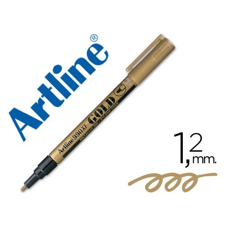 Rotulador artline marcador permanente punta metalica ek-990 oro -punta redonda 1.2 mm (Pack de 12 uds.)
