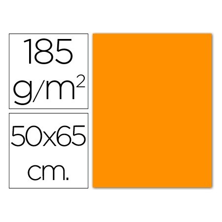 Cartulina guarro naranja -50x65 cm -185 gr (Pack de 25 uds.)
