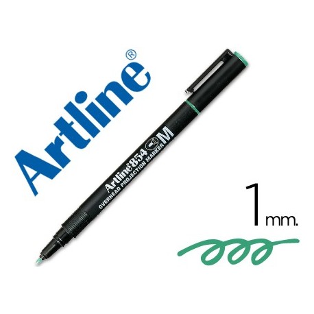 Rotulador artline retroproyeccion punta fibra permanente ek-854 verde -punta redonda 1 mm (Pack de 12 uds.)