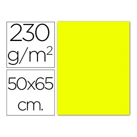 Cartulina fluorescente amarilla 50x65 cm (Pack de 10 uds.)