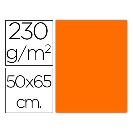 Cartulina fluorescente naranja 50x65 cm (Pack de 10 uds.)