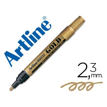 Rotulador artline marcador permanente tinta metalica ek-900 oro -punta redonda 2.3 mm (Pack de 12 uds.)
