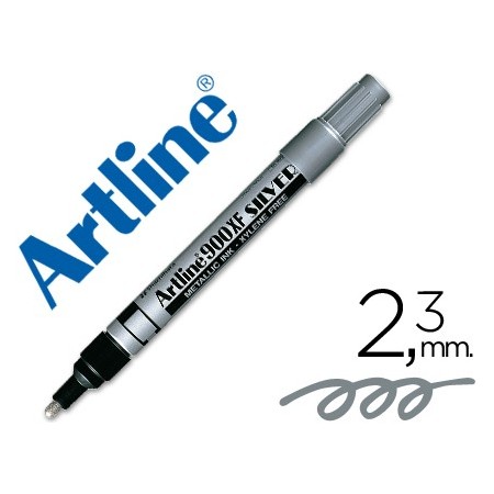 Rotulador artline marcador permanente tinta metalica ek-900 plata -punta redonda 2.3 mm (Pack de 12 uds.)