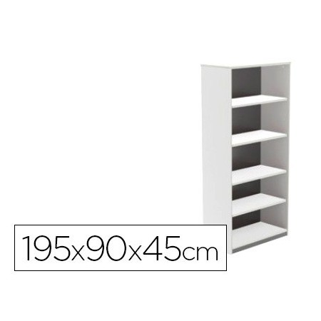 Armario rocada con cinco estantes serie store 195x90x45 cm acabado aw04 blanco/blanco