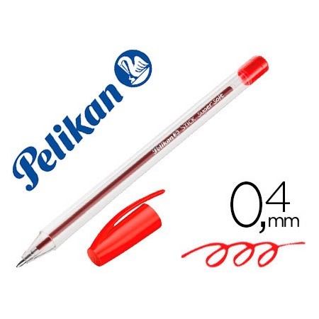 Boligrafo pelikan stick super soft rojo (Pack de 50 uds.)