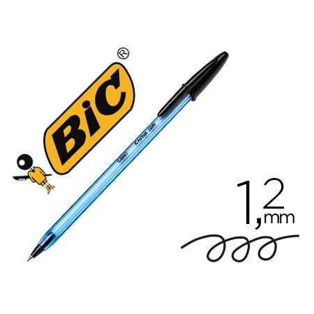 Boligrafo bic cristal soft negro punta de 1,2 mm (Pack de 50 uds.)