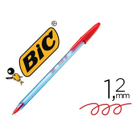Boligrafo bic cristal soft rojo punta de 1,2 mm (Pack de 50 uds.)