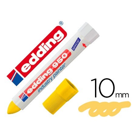 Rotulador edding permanente 950 pasta opaca amarilla punta redonda 10 mm para superficies oxidadas o (Pack de 10 uds.)
