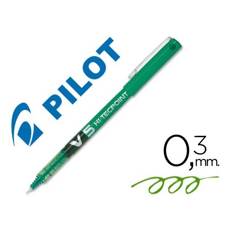 Rotulador pilot punta aguja v-5 verde 0.5 mm
