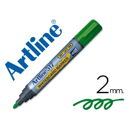 Rotulador artline pizarra ek-517 verde -punta redonda 2 mm -tinta de bajo olor (Pack de 12 uds.)