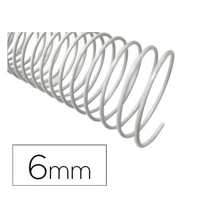 Espiral metalico q-connect blanco 64 5:1 6 mm 1mm caja de 200 unidades