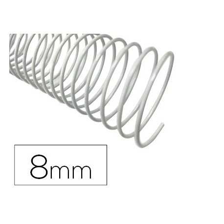 Espiral metalico q-connect blanco 64 5:1 8 mm 1mm caja de 200 unidades