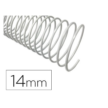 Espiral metalico q-connect blanco 64 5:1 14 mm 1mm caja de 100 unidades