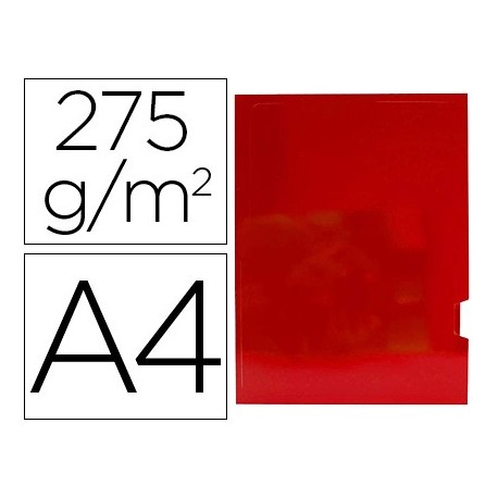 Subcarpeta cartulina gio plastificada presentacion 2 solapas din a4 rojo 275g/m2 (Pack de 25 uds.)