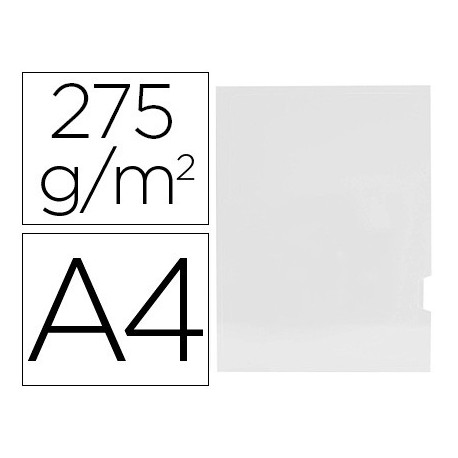 Subcarpeta cartulina gio plastificada presentacion 2 solapas din a4 blanco 275g/m2 (Pack de 25 uds.)