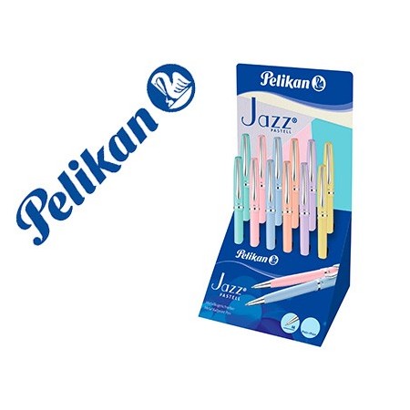 Boligrafo pelikan jazz pastel expositor de 12 unidades colores surtidos