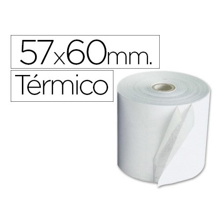 Rollo sumadora exacompta termico 57 mm x 60 mm 55 g/m2 sin bisfenol a (Pack de 10 uds.)