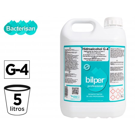 Gel hidroalcoholico higienizante bacterigel g4 denso para manos sin aclarado limpia y desinfecta garrafa 5l