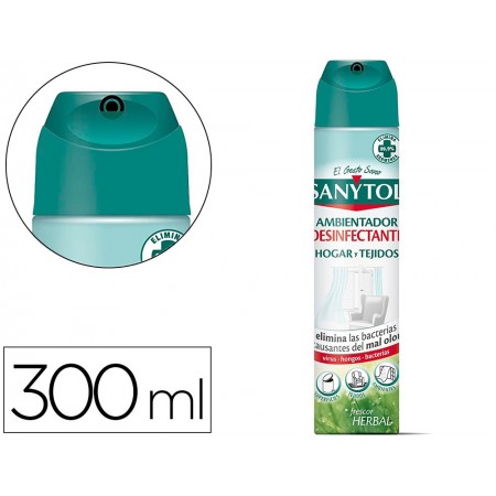 Ambientador sanytol desinfectante para hogar y tejidos spray bote de 300 ml