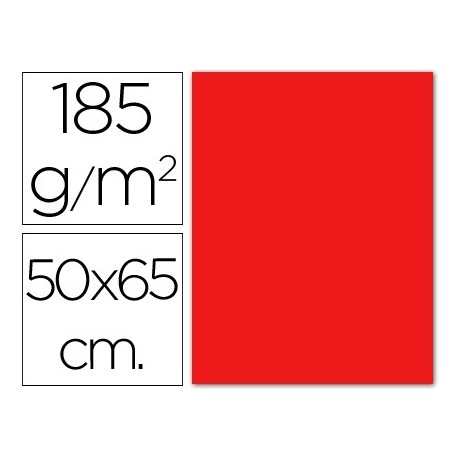 Cartulina guarro roja -50x65 cm -185 gr (Pack de 25 uds.)