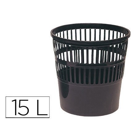Papelera plastico q-connect medida 28.5x29 cm color negro