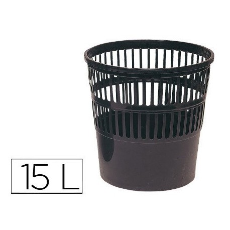 Papelera plastico q-connect medida 28.5x29 cm color negro