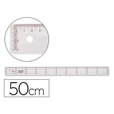 Regla liderpapel 50 cm plastico cristal (Pack de 20 uds.)