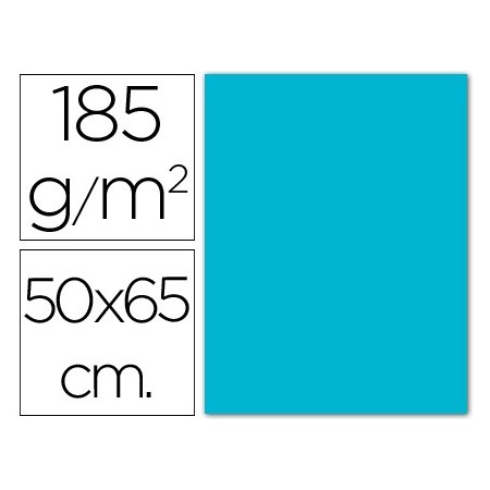 Cartulina guarro azul turquesa -50x65 cm -185 gr (Pack de 25 uds.)
