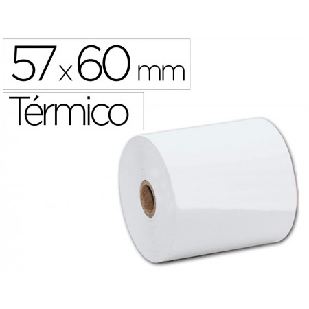 Rollo sumadora termico q-connect 57 mm ancho x 60 mm diametro sin bisfenol a (Pack de 10 uds.)
