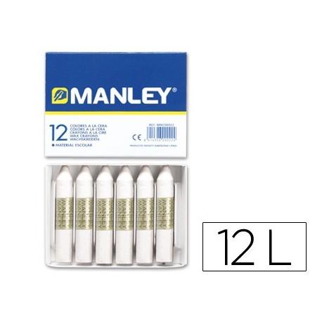 Lapices cera manley unicolor blanco -caja de 12 n.1