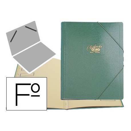 Carpeta clasificador carton compacto saro folio verde -12 departamentos