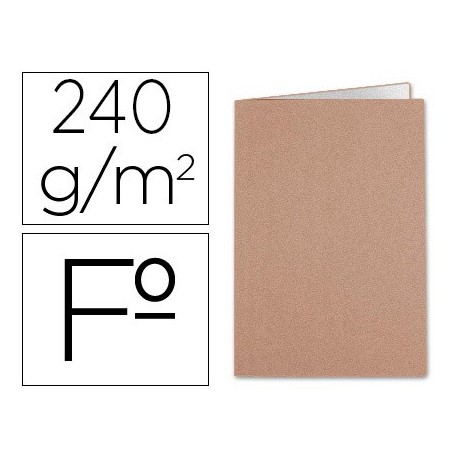 Subcarpeta liderpapel folio kraft interior blanco 240g/m2 (Pack de 50 uds.)