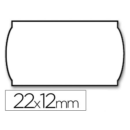 Etiquetas meto onduladas 22 x 12 mm lisa removible bl. -rollo 1500 etiquetas