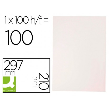 Etiqueta adhesiva q-connect kf10664 tamaño 210x297 mm fotocopiadora laser ink-jet caja con 100 hojas din a4