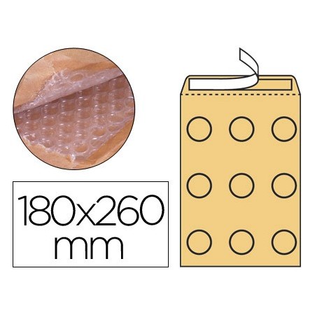 Sobre burbujas crema q-connect d/1 180 x 260 mm (Pack de 10 uds.)