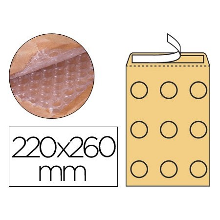 Sobre burbujas crema q-connect e/2 220x260 mm (Pack de 10 uds.)