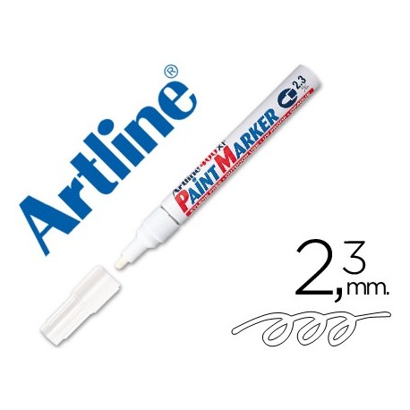 Rotulador artline marcador permanente ek-400 xf blanco -punta redonda 2.3 mm -metal caucho y plastico (Pack de 12 uds.)