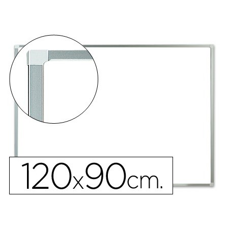 Pizarra blanca q-connect lacada magnetica marco de aluminio 120x90 cm