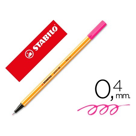 Rotulador stabilo punta de fibra point 88 rosa 0,4 mm