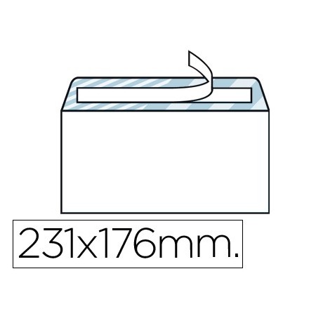 Sobre liderpapel n.12 blanco cuarto 176x231 mm tira de silicona caja de 500 unidades