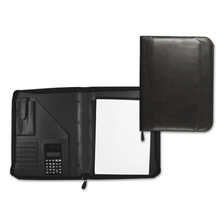 Carpeta portafolios 80-848 negra 260x355 mm cremallera sin anillas calculadora con bolsa para movil