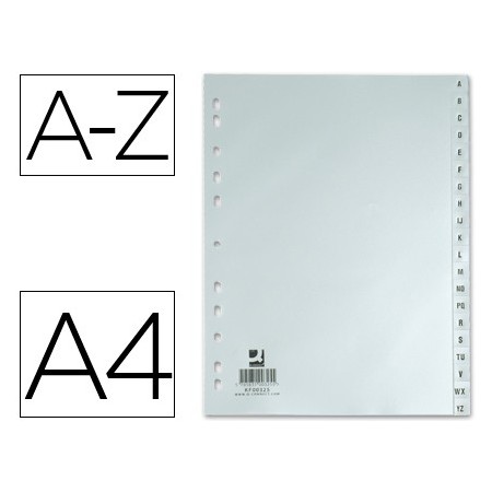 Separador alfabetico q-connect plastico a-z din a4 -multitaladro