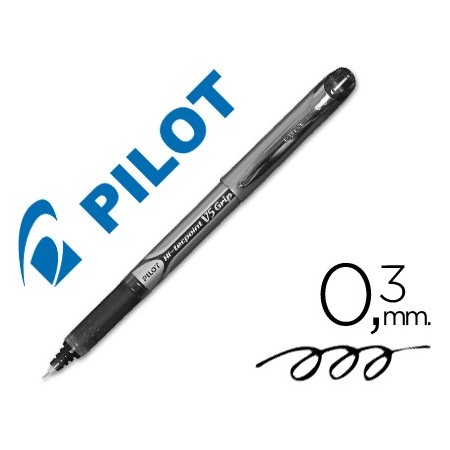 Rotulador pilot punta aguja v-5 grip negro 0.5 mm (Pack de 12 uds.)